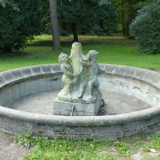 Fountain in castle garden in Fryštát
