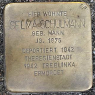 Stolperstein dedicated to Selma Schulmann