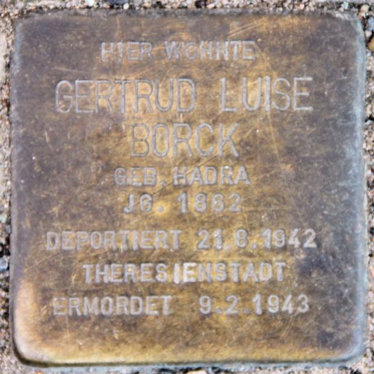 Stolperstein en memoria de Gertrud Luise Borck