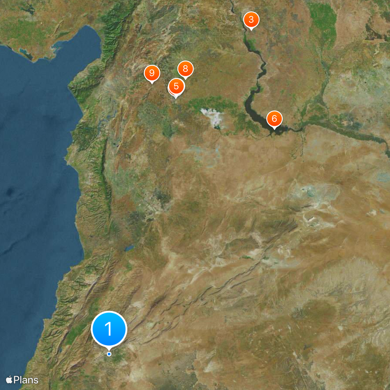 Grote moskee van Damascus Kaart