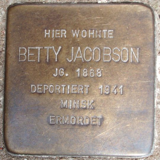 Stolperstein dedicated to Betty Jacobson