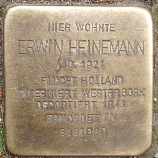 Stolperstein dedicated to Erwin Heinemann