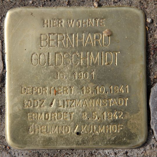 Stolperstein dedicated to Bernhard Goldschmidt