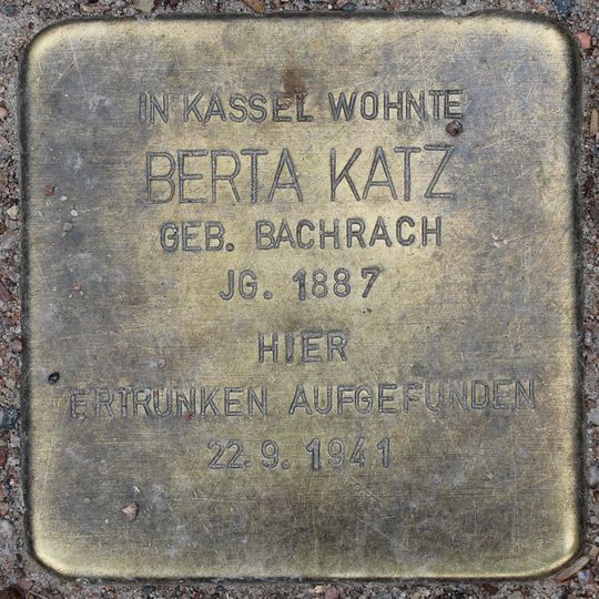 Stolperstein dedicated to Berta Katz