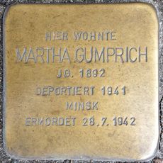 Stolperstein dedicated to Martha Gumprich