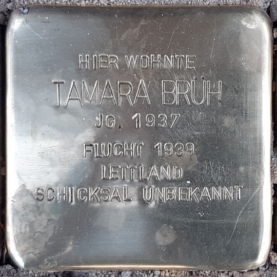 Stolperstein en memoria de Tamara Brüh