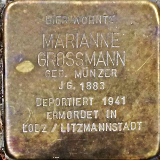 Stolperstein en memoria de Marianne Grossmann