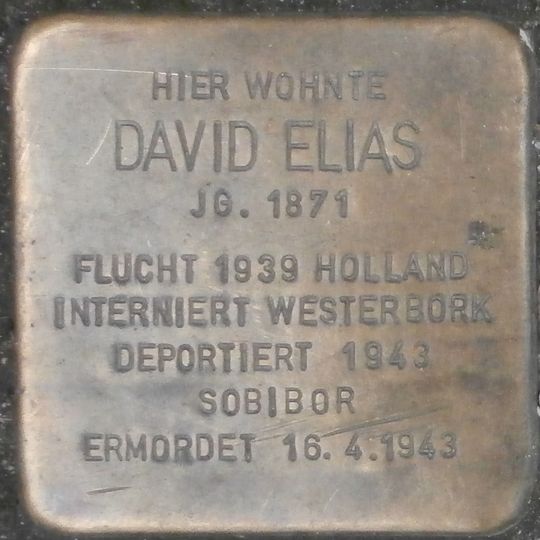 Stolperstein en memoria de David Elias