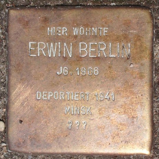Stolperstein à la mémoire d’Erwin Berlin