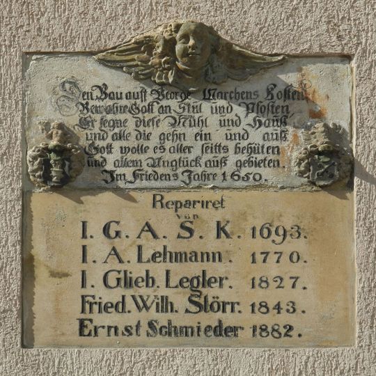 Inschrifttafel der ehemaligen Schlossmühle Am Mühlgraben 10