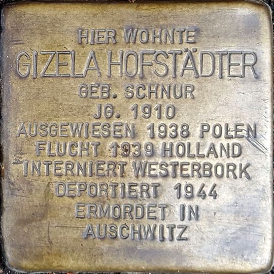 Stolperstein en memoria de Gizela Hofstädter geb. Schur