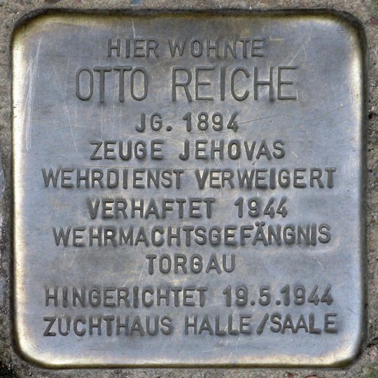 Stolperstein en memoria de Otto Reiche