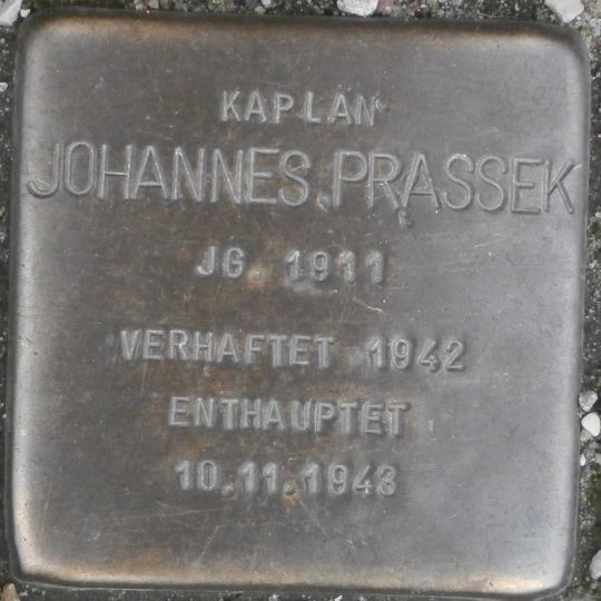 Stolperstein en memoria de Johannes Prassek