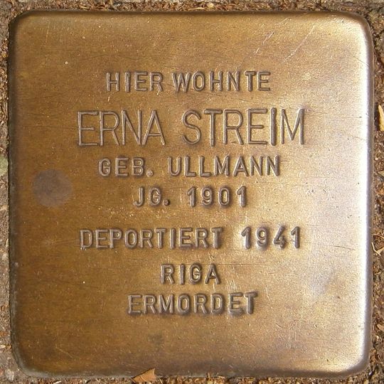 Stolperstein dedicated to Erna Streim