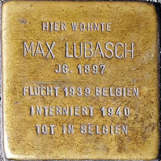 Stolperstein en memoria de Max Lubasch