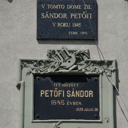 Pam. tabuľa Sándora Petöfiho