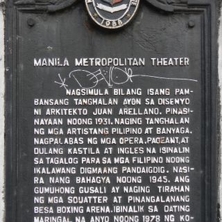 Manila Metropolitan Theater historical marker