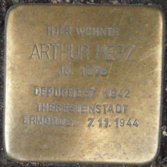 Stolperstein dedicated to Arthur Herz