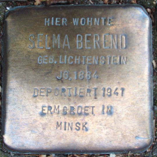 Stolperstein en memoria de Selma Berend