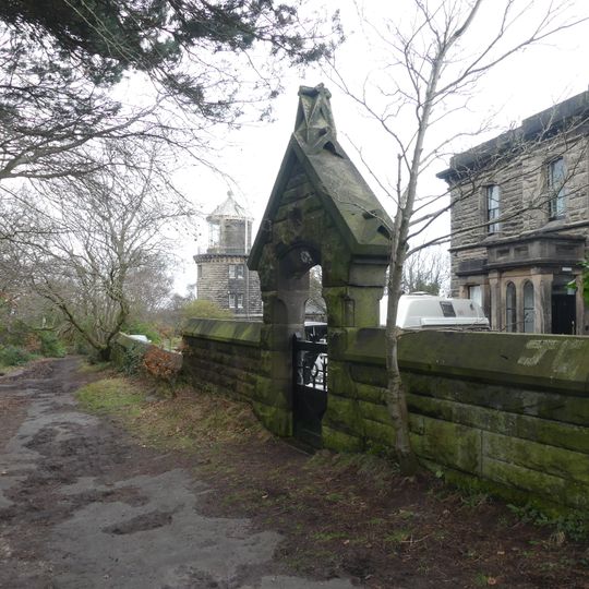 Perimeter wall to Observatory and Lighthouse, with entrance to west