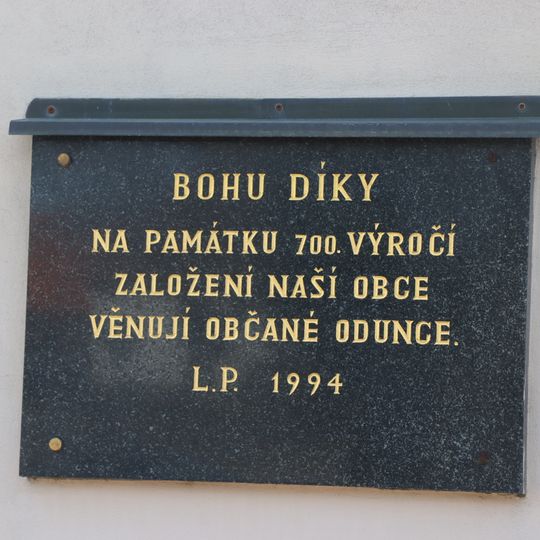 Pamětní deska 700 let Odunce