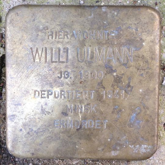 Stolperstein dedicated to Willi Ulmann