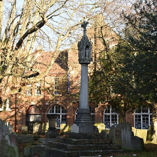 Stone Cross In Churchyard Of The Parish Church Of St Mary And St Eanswythe