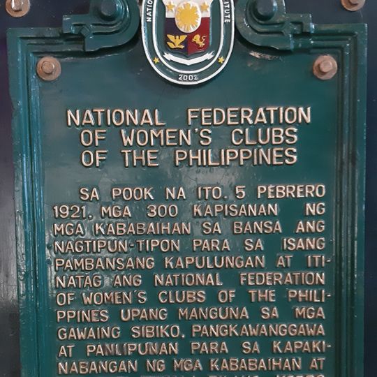 National Federation of Women’s Clubs of the Philippines historical marker