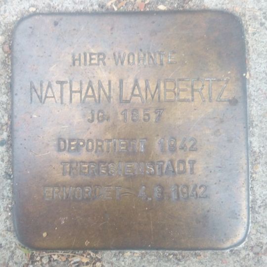 Stolperstein em memória de Nathan Lambertz
