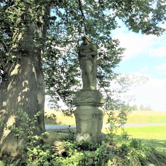 Socha spoutaného Ježíše u hřbitova kláštera v Teplé