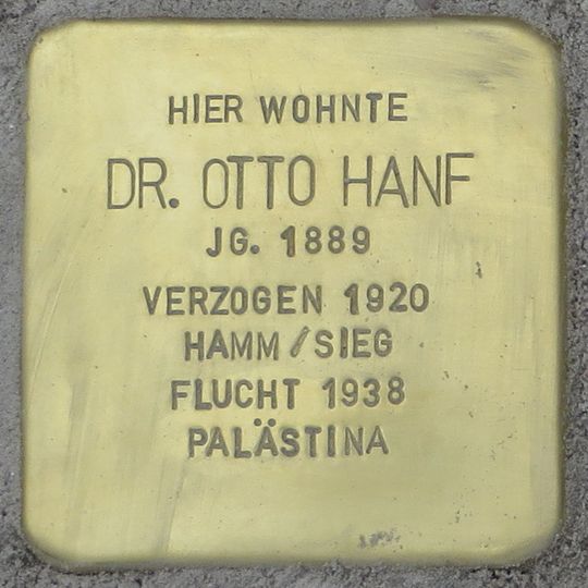 Stolperstein en memoria de Otto Hanf