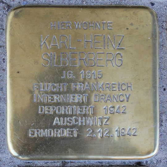 Stolperstein à la mémoire de Karl-Heinz Silberberg