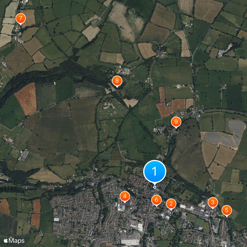 Shepton Mallet Kaart