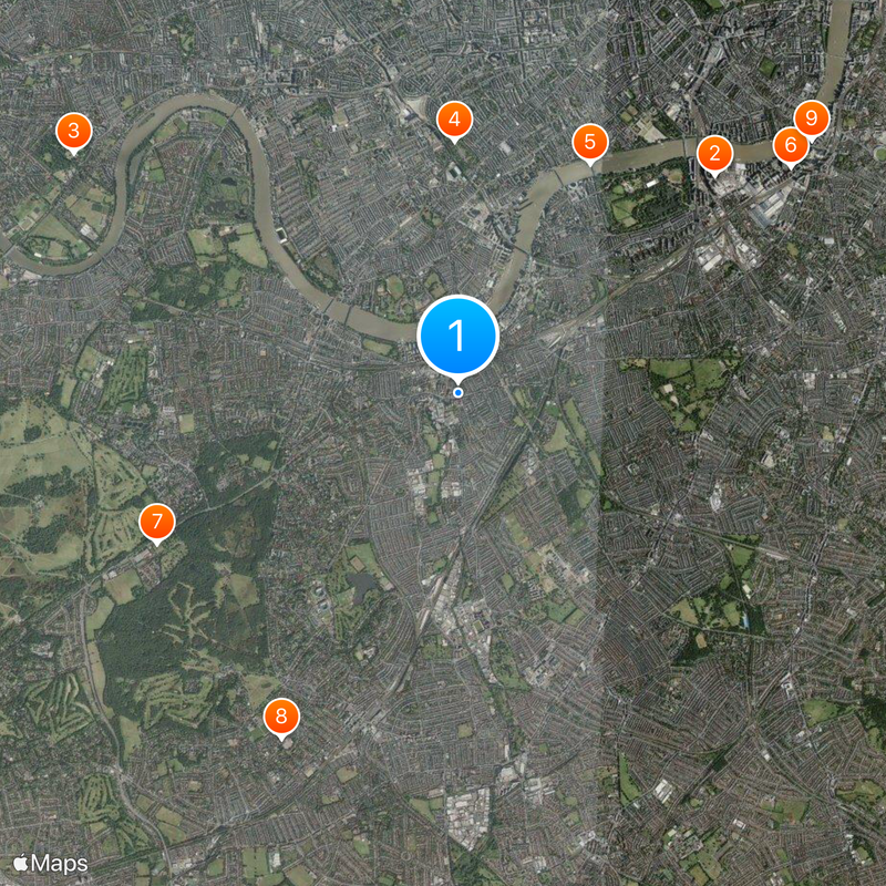 Borough londonien de Wandsworth Carte