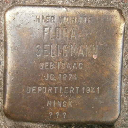 Stolperstein dedicated to Flora Seligmann