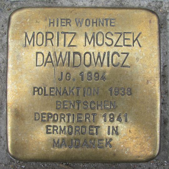 Stolperstein dedicated to Moritz Moszek Dawidowicz
