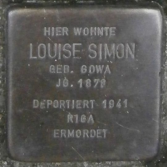 Stolperstein em memória de Louise Simon