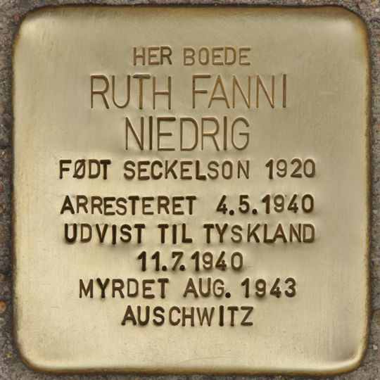 Stolperstein dedicated to Ruth Fanni Niedrig