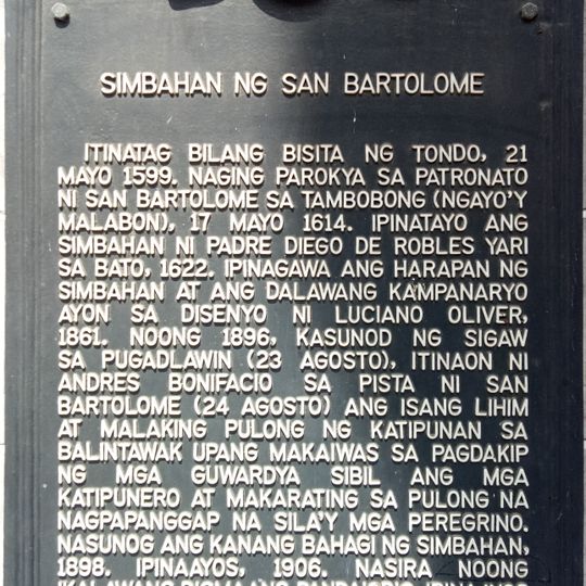 Church of San Bartolome historical marker