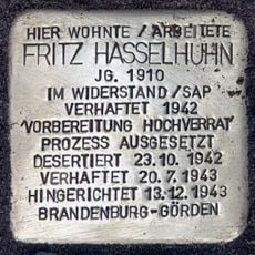 Stolperstein à la mémoire de Fritz Hasselhuhn