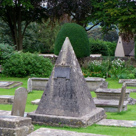 John Bryan Monument circa 25 metres in the churchyard south east of lych gate to the Church of St Mary