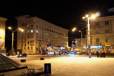 At night