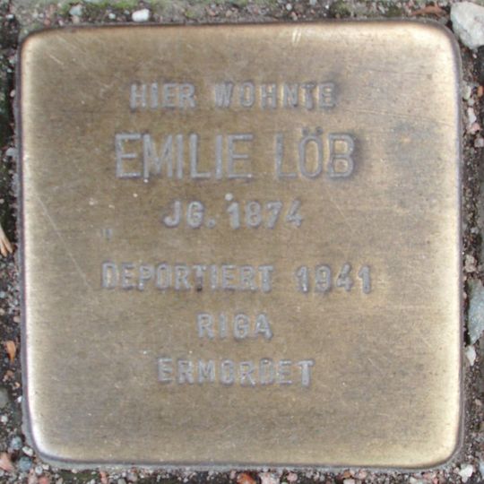 Stolperstein dedicated to Emilie Löb
