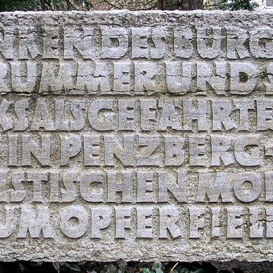 Memorial stone for the mayor Hans Rummer and 15 of his companions