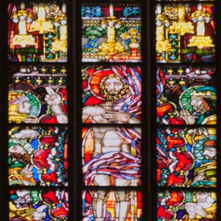 Józef Mehoffer's stained glass windows Trinity: God Son