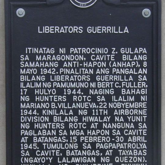 Liberators Guerrilla historical marker