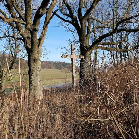 Kříž v pastvinách u Olešné