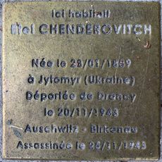 Stoleperstein à la mémoire d'Etel Chenderovitch