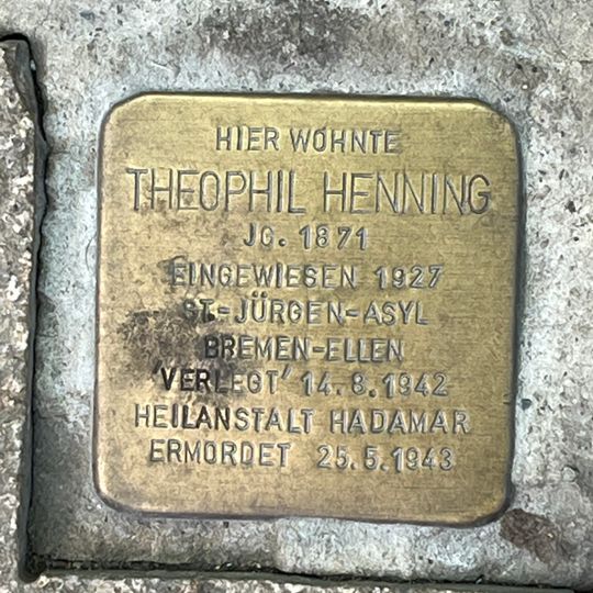 Stolperstein en memoria de Theophil Henning