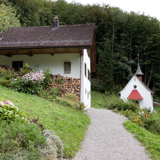 Einsiedelei mit Kapelle 14 Nothelfer und Bruderhaus, Bergstrasse, Tschütsch, Rickenbach